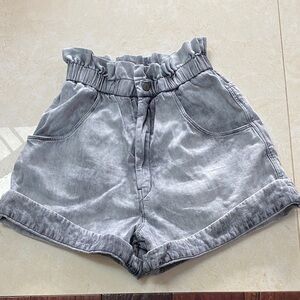 Isabel Marant Etoile Itea Shorts Faded Gray Paperbag Waist 34